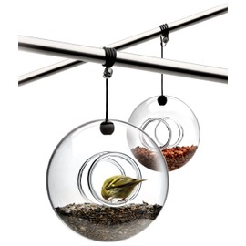 EVA SOLO | Bird Feeder | Mouth-Blown Glass – Easy to Clean | Outdoor Patio & Garden | Several Attachment Options | Drain Hole to Prevent Feed from Freezing