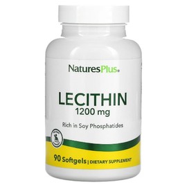Soy Lecithin 1200 mg Nature's Plus Softgel Capsules 90 Tablets, 1 Piece / 대두 레시틴 1200 mg 네이처 스 플러스 소프트젤 캡슐 90 정, 1개