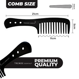 Trende Essentials Wide Tooth Comb 1 Pc - Detangler And Heat Resistant With Proper Ventilation-Especially Designed For Wet Curly Hair With Suitable Handgrip (WTC)