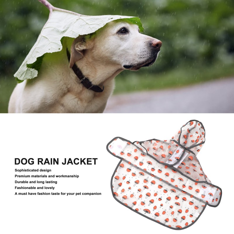 Dog Hooded Raincoat Reflective Waterproof Fashionable Pet Rain Jacket for