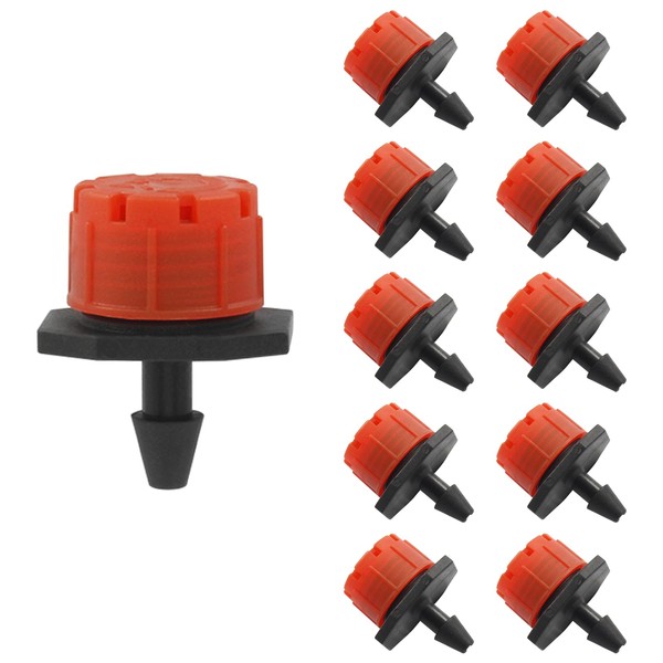 100PCS 1/4" Adjustable Irrigation Drippers Sprinklers for Micro Drip Irrigation