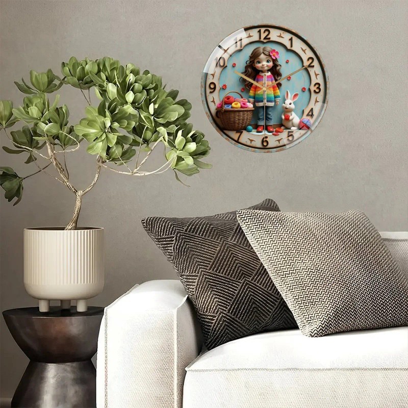 Library Silent Wall Clock 30x30cm Round Glass for Quiet Spacessheet