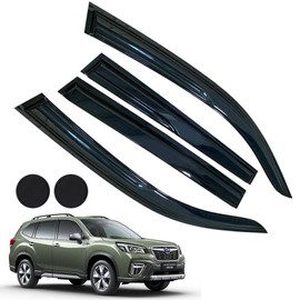 Rain Guards for Forester SK 2019-2024, Tape-on Side Window Deflectors for Forester SK, Window Visors for Subaru Cars,for Subaru Car Accessories 4 Rain Guards ＆ 2 Car Coasters