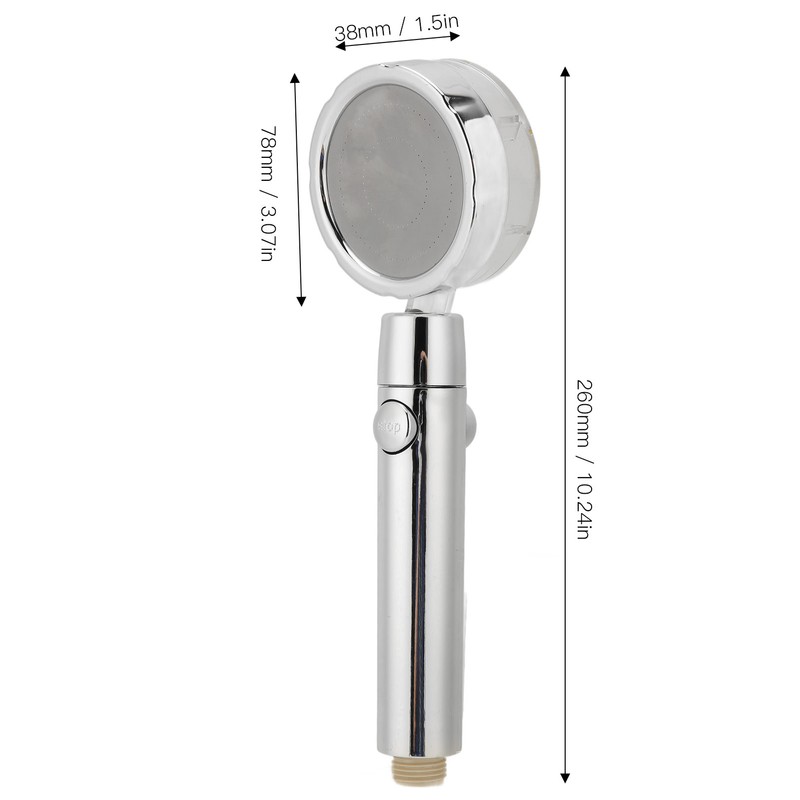 Turbine Fan Shower Head Shower Hose High Pressure 360 °