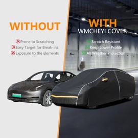 WMCHEYI Car Cover Waterproof All Weather,6 Layers Car Covers for Automobiles, Full Exterior Cover with Zipper, Outdoor SUV Car Cover Sun UV Rain Snow Wind Protection, Fit for 207"(207*75*74 inch)SUV