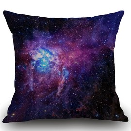 Smooffly Galaxy Cushion Cover Outdoor Furniture Decorative Linen Square Double Sided Printing Pillow Cover for Home Office Sofa Couch Car Garden 45 x 45cm 18 x 18 inches