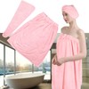 Bath Towel Wrap Coral Fleece Spa Women Adjustable Shower Wrap