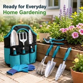 7-Piece Garden Tool Set for Plant Care – Stainless Steel and Aluminum Alloy Hand Tools for Home Gardening