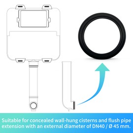 Toilet Seal Flush Pipe for Geberit Seal - 2 Pieces Lip Seal, Replacement Part 362.771.001, Flush Pipe Seal, Cistern Seals for Geberit Replacement Parts DN40/45 mm Flush Pipe (Diameter 54/42 mm, Black)