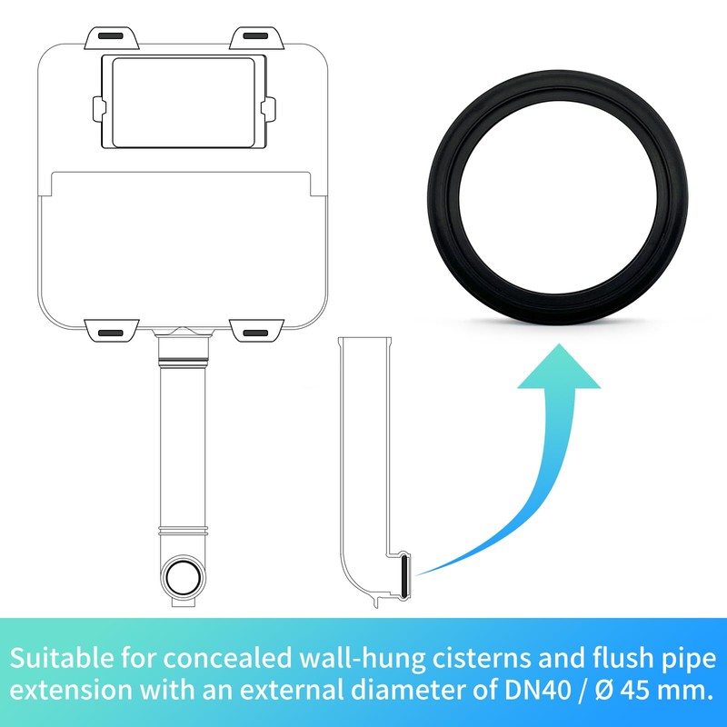 Toilet Seal Flush Pipe for Geberit Seal - 2 Pieces