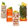 LEMONSODA Hard-Carved and Hand-Painted Tiki Mugs Assorted Cocktail Set of