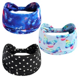 scicent Women's Wide Boho Knot Headbands for Women Yoga Sports Hair Bands Elastic Hair Accessories Turbans Pack of 3 Fashion Headband - 12911