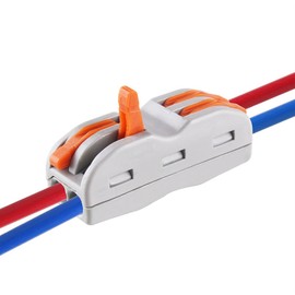 Dongge Quick Connect Terminal Conductor Compact Connectors Lever Wire Nut Wire Connectors for 2 Circuit Inline Splices 28-12 AWG (SPL-2, 10PCS)