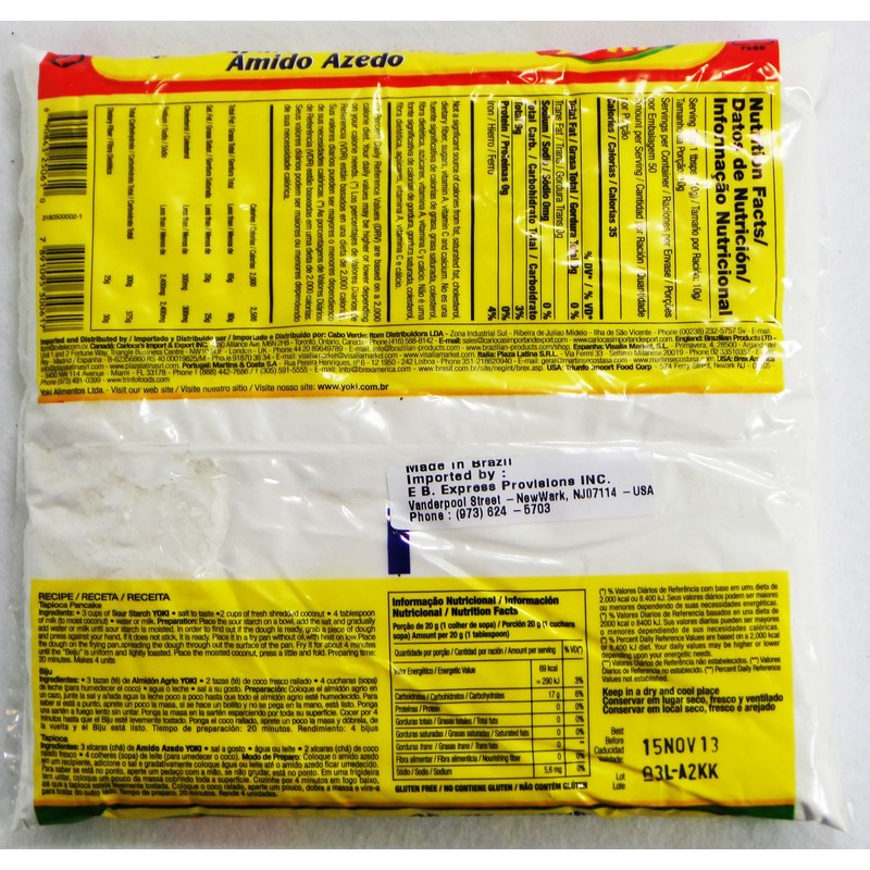 Sour Starch - Polvilho Azedo - Yoki - 17.6 (oz