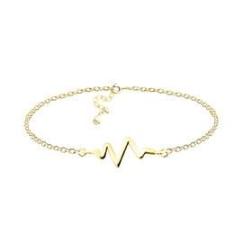 Sofia Milani - Women's Bracelet 925 Silver Heartbeat Pendant, 23 inches, Yellow Gold