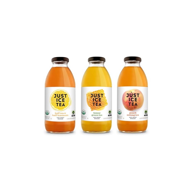 Just Ice Tea Organic Iced Tea, 3 Flavor Variety, 16