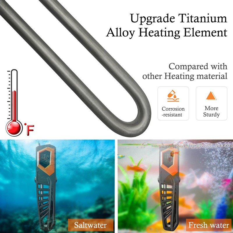 HITOP 800W Titanium Aquarium Heater - with External Controller Submersible