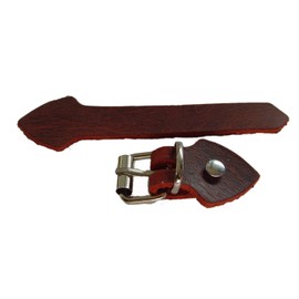 Leather Strap Set with Buckle Silver Rivets 5 Pack for DIY 16 mm Colour Red Bordeaux, red