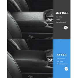 INTGET Center Console Cover for Honda Pilot Accessories 2023-2025,Ridgeline/Passport 2024 2025 2026 Leather Car Armrest Arm Rest Box Lid Middle Seat Protector (Carbon Pattern with pad, 2023+)