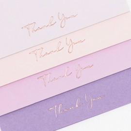 Crisky 50 Pack Thank You Greeting Cards With Envelope Lavender Series Thank You Cards for Wedding/Bridal Shower/Baby Shower/Business/Graduation