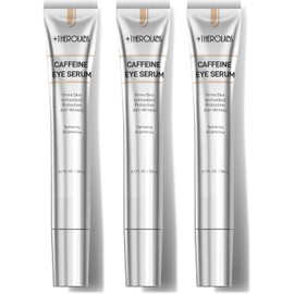 Herolabs Caffeine Eye Serum | Reduces Dark Circles & Puffiness | Under Eye Cream with Caffeine, Niacinamide, Hyaluronic Acid, Vitamin E & Peptides | 0.7 Fl Oz | Pack of 3