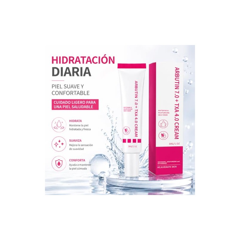 Crema Facial con Alfa Arbutina y Ácido Tranexámico para Piel