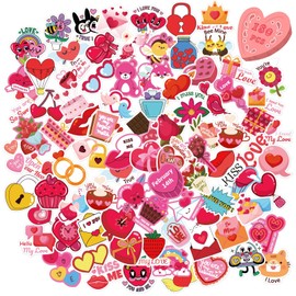 TELAIN Valentine's Day Sticker Set, 180 Stickers with Golden Stars, Perfect for Christmas Decorations and Gifts, Creative Stickers for Christmas Parties