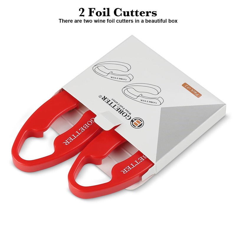 GOBETTER 2 Pcs Wine Foil Cutter Magnetic Design, 4 Stainless