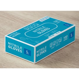 [SCOOP CORPORATION] Nitrile Gloves, Large, Thick, 100 Sheets, Blue, 0.003 inches (0.09 mm), Powder Free