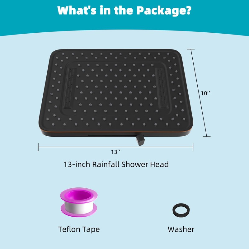 Hibbent 5 Spray Modes Shower Head, 13'' High Pressure Rain