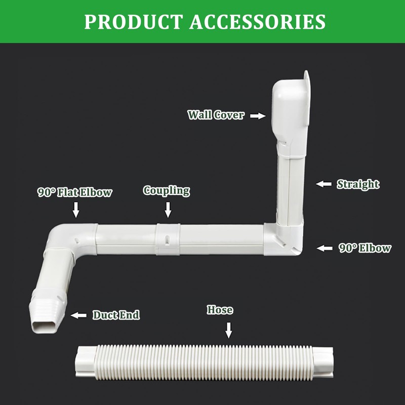 MOOITEK 3" 17Ft PVC Line Set Cover Kit for Ductless