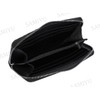 SAMIYU Men's Long Wallet, Round Zipper, Crocodile, Black, Embossed Crocodile,