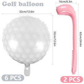 EVERMARKT 8 Pieces Golf Balloons Golf Ball Balloons Golf Club Balloons Golf Themed Sports Foil Aluminum Balloons,Giant Golf Birthday Party Supplies Decorations for Golf Theme Birthday Party Favors