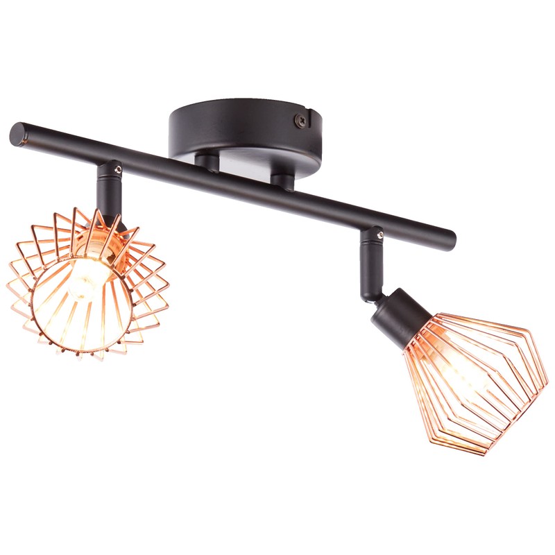 Ceiling lamp in retro design with Copper Cover, 2 x