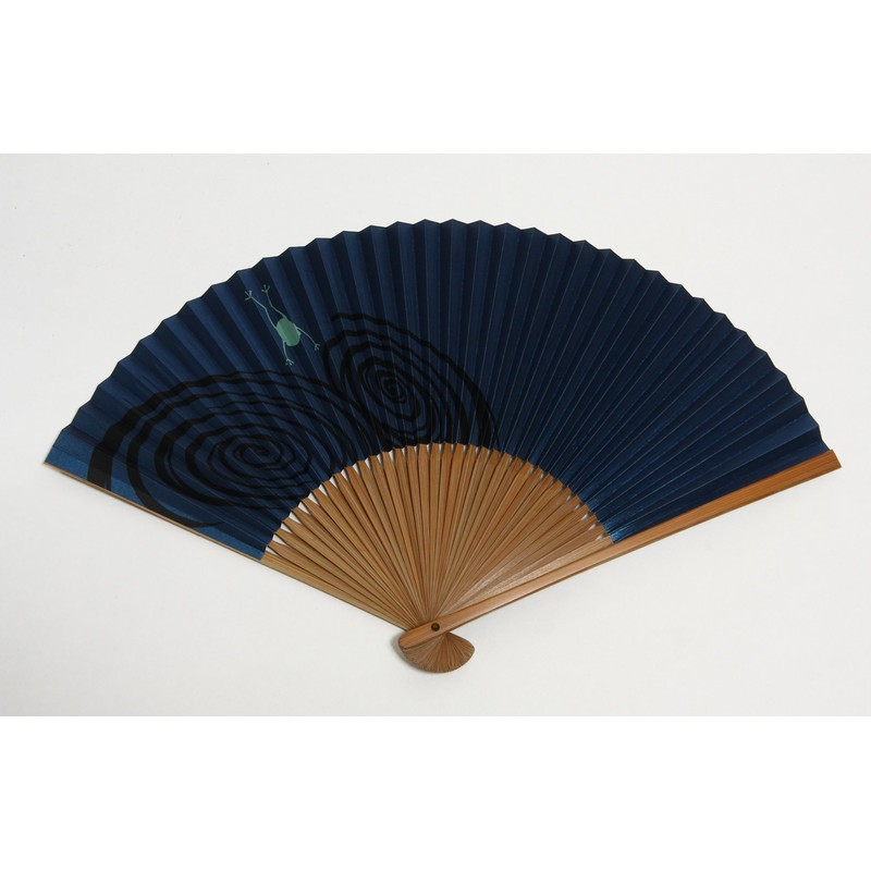Hasegawa Kyoto Fan, For Gentlemen, Frog Fan, Blue, Comes with
