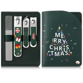 Hillban Christmas Nail Clippers Gift Set for Women Men, Mens Manicure Set Christmas Stocking Stuffers Nail Grooming Kit Funny Gifts for Him Her Adults