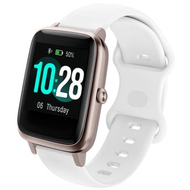 NewJourney 19mm Adjustable White Silicone Smart Watch Band, Compatible with ID205L, ID205U, ID205S, ID205G, ID216 Veryfitpro Smartwatches