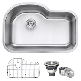 Ruvati 32-inch Undermount 16 Gauge Single Bowl Kitchen Sink- RVM4700