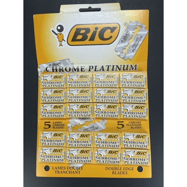 Navajas de afeitar de seguridad BIC Chrome Platinum de doble filo, 100 hojas