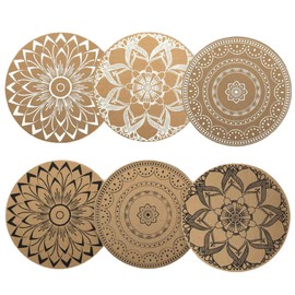 Pack of 6 Round Boho Placemats, Washable, Heat Resistant Dining Mat, Placemats, Can Be Used as Shooting Props and Table Decoration