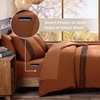 MaiRêve Burnt Orange Embroidery Comforter Sets Full Size - 7