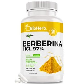 BioHerb® | Berberina HCL Al 97% Clorhidrato (90 Cápsulas Para 3 Meses) [Potente Formulacion] | Alta Concentracion| Absorcion Potenciada | Maxima Efica