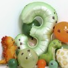 Wuokkig Orange Dinosaur Balloons, 42Pcs Number 4 Dinosaur Party Decoration