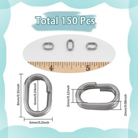 SUNNYCLUE 1 Box 150Pcs Double Loop Split Rings Oval Silver Jump Ring 304 Stainless Steel Heavy Duty Loops Connectors Fishing Lure Rings for Jewellery Making Necklace Bracelet DIY Crafts Accessories