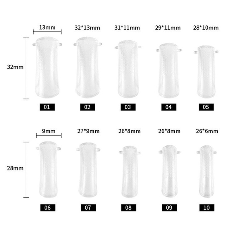 RICISUNG Foam Tips, Nails, 100 Pieces, Nail Tips, Polygel, Foam