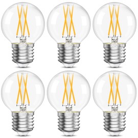 GvvooHome Dimmable G16.5 Light Bulb 4000K Neutral White, 4W Equal 40 watt, E26 LED Globe Bulb, Round Edison Bulbs for Ceiling Fan, Chandeliers, 90+CRI 400LM, 6 Pack