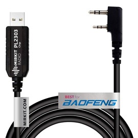 MIRKIT USB Programming Cable Basic Model PL2303 Chip for Baofeng Two Way Ham Portable Radios: UV-5R, 5RA, 5R Plus, 5RE, bf F8HP, UV3R Plus, BF-888S,UV-82, 5RX3, GA-2S, BF-F8+, H777, UV-82HP