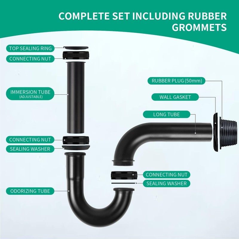 Siphon Sink - Universal Syphon Bathroom Sink 1 1/4 Inch