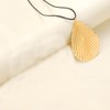 Dtexhif Gold Leaf Pendant in Rubber Cord Necklace Big Leaf