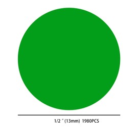 1/2 inch Dot Sticker, 1980 PCS Removable Round Circle Dot Color Coding Sticker Labels for Small Business, Classroom, Office, Home Labeling Marking (Green)